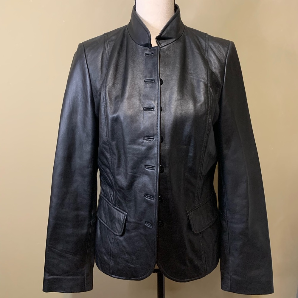 Karen Kane black vegan leather jacket